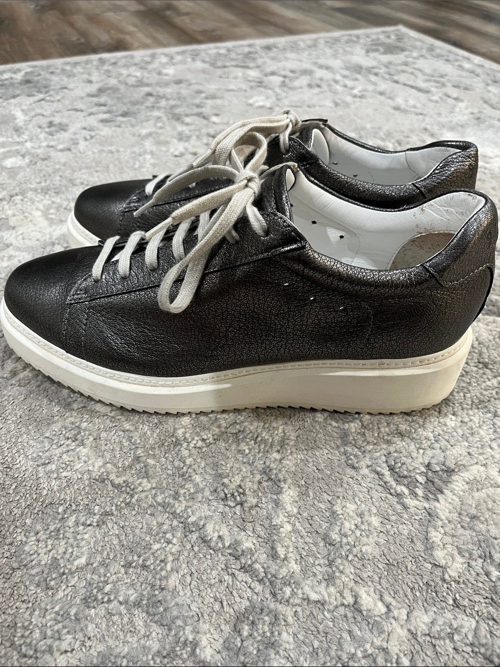 Homers Artisan Ista Pewter Leather Sneaker 38.5 - Picture 5 of 12